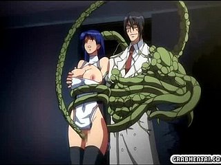پیارے، اتارنا anime tentacles کے کی طرف سے پکڑے اور سے drilled سے Honcho hentai