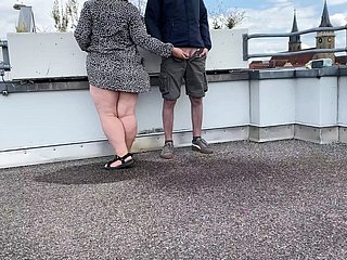 Gorgeous pissing mother-in-law helps son-in-law piss on bounce jilt of the parking volume